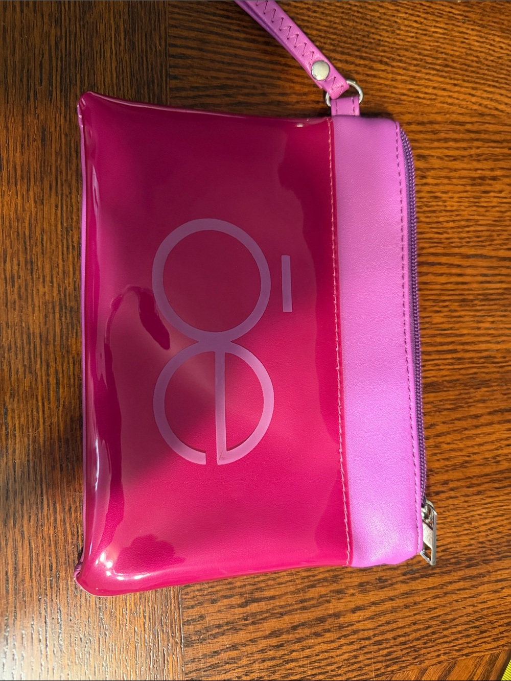 Pink Two-Tone Patent Wristlet Clutch by Unknown Brand